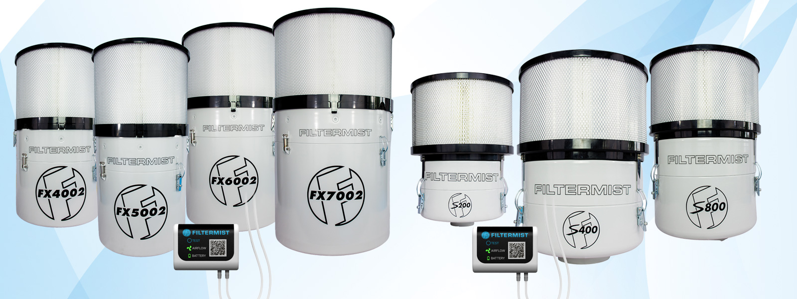 Serie completa delle unità filtranti per nebbie oleose Filtermist con f-monitor essential